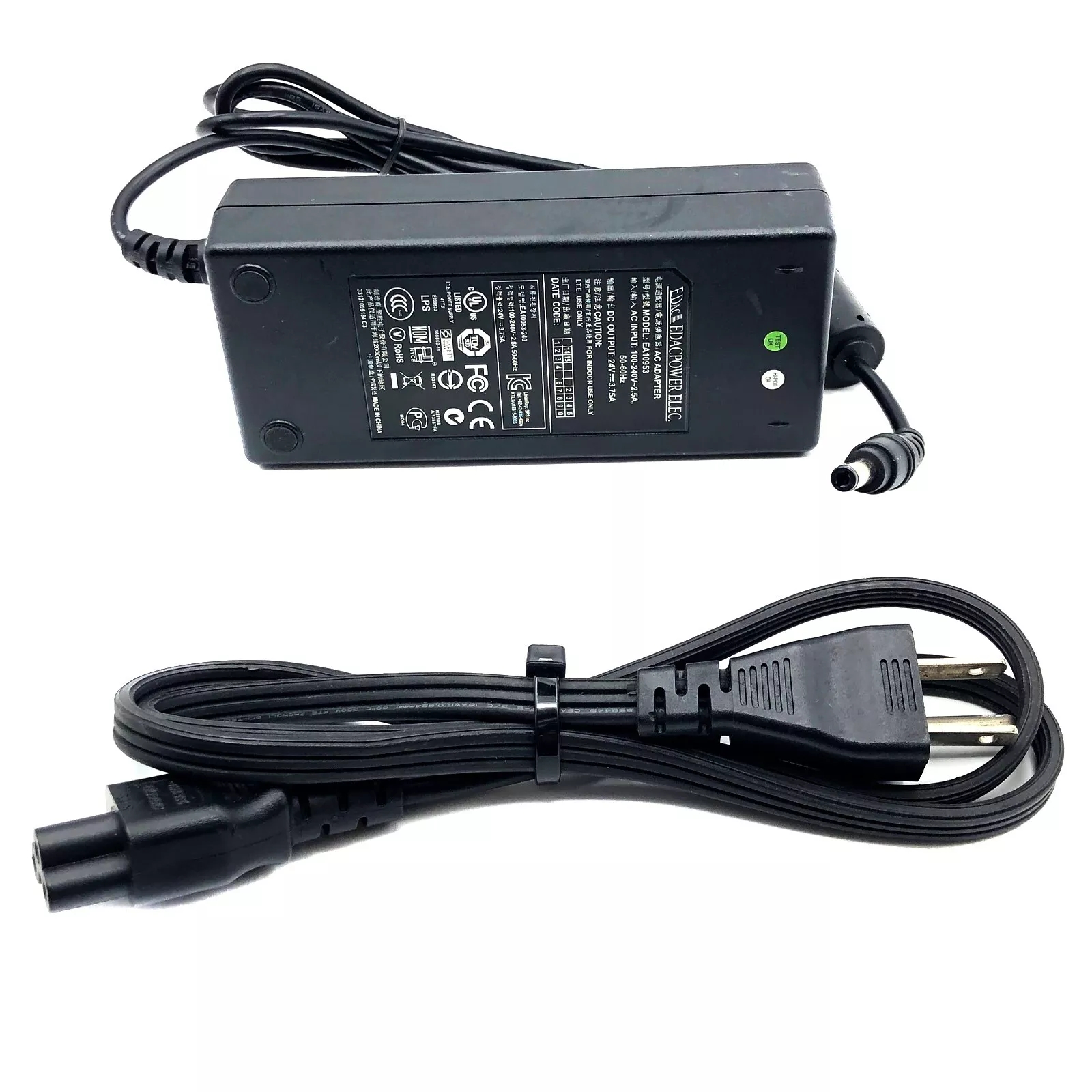 *Brand NEW*Genuine Edac 24V 3.75A 90W AC Adapter EA10953 Power Supply 5.5x2.5mm